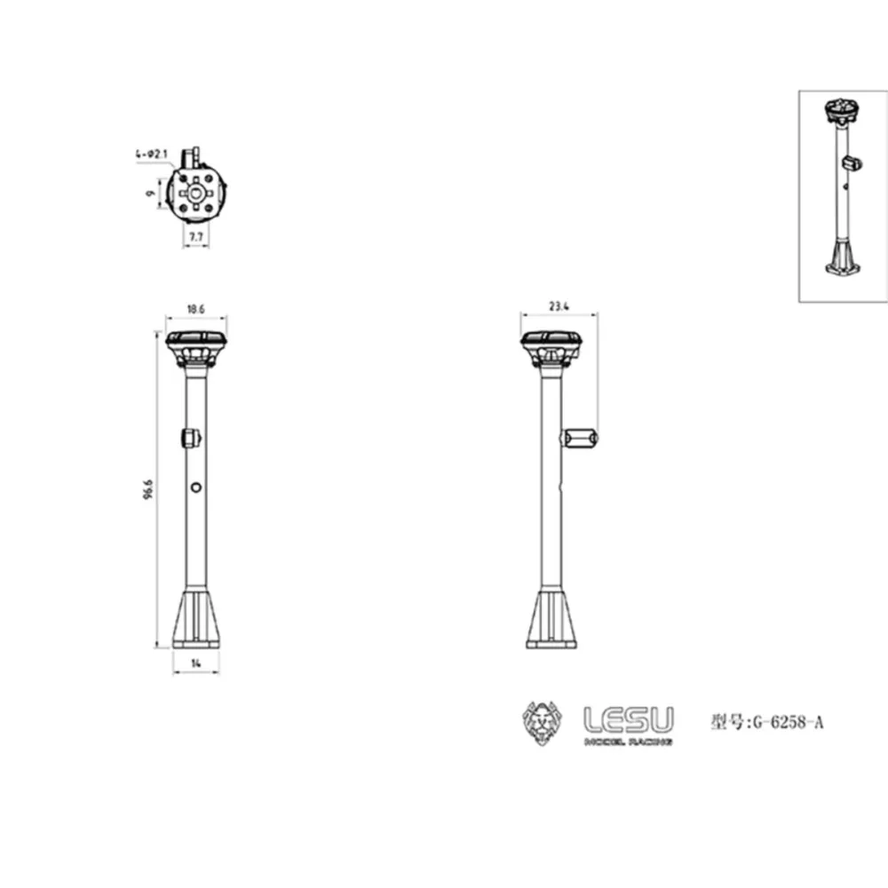 Części do modeli RC LESU, metalowa lampa pozycyjna GPS 3V do buldożera gąsienicowego 1/14 Dt60, zabawki outdoorowe TH18251