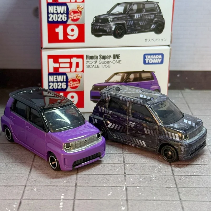 Takara Tomy Alloy Diecast Mini Car Model Honda Super One Number 19 Collectible Ornament Desktop Decoration For Adult Collection