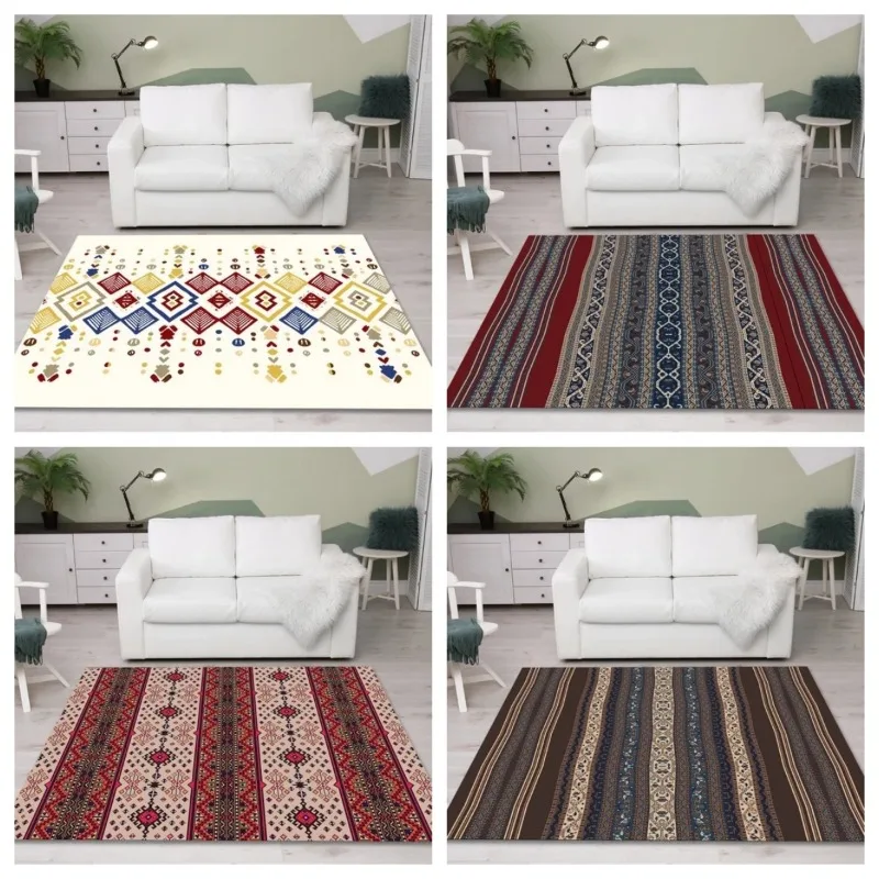 

Striped Pattern Carpet Decoration Bedroom Rug Retro Style Design Doormat Indoor Anti Slip Durable Fashionable and Beautiful Mat
