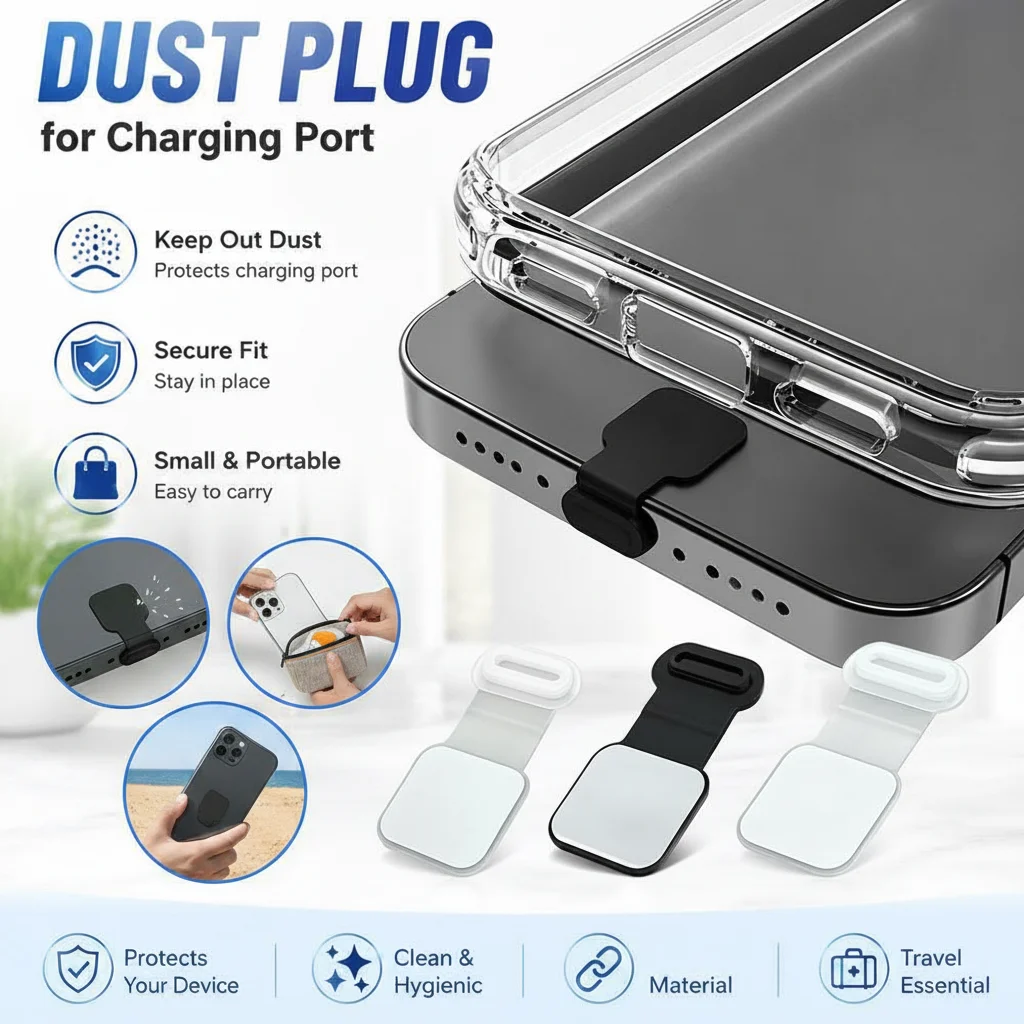 Type-C Mobile Phone Charging Port Dust Plug Compatible for iPhone Huawei Xiaomi - Protective Cover for USB-C Ports