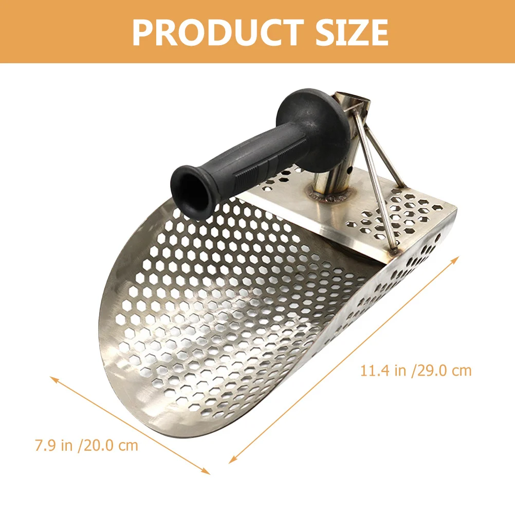 Stainless Steel Sand Scoop for Metal Detecting Durable Lightweight Design Wide Shovel Head for Various Applications