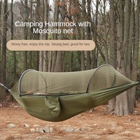 Outdoor Camping Large Hammock with Mosquito Net Single Double Bed Self-expansion Quick Opening Anti-rollover