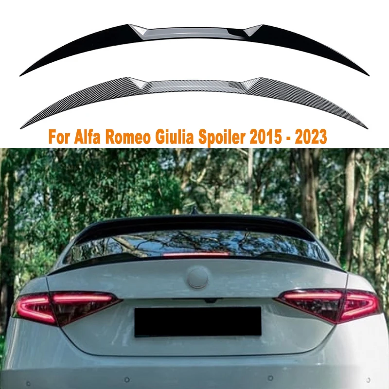 

Car Tail Wings Fixed Wind Spoiler Rear Wing Auto Fixed Wind Wing Gloss Black Accessory For Alfa Romeo Giulia Spoiler 2015 - 2023