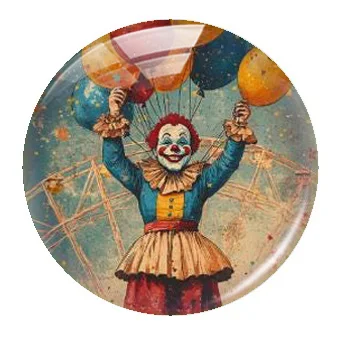 اليدوية السيرك ملاهي مهرج الأسد فيريس ويل صورة مستديرة الزجاج كابوشون فلاتباك التجريبي النقش Diy بها بنفسك صنع المجوهرات