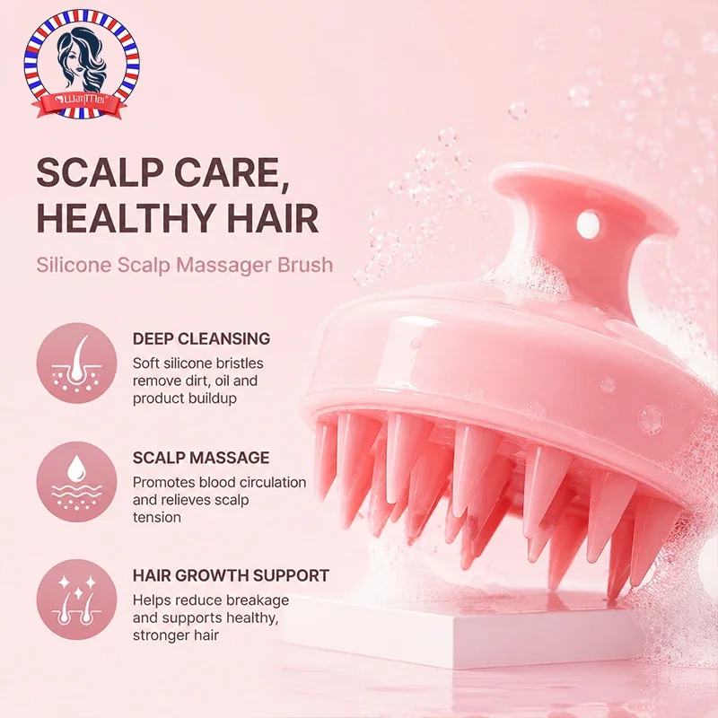 Portable Silicone Shampoo Brush Handheld Soft Scalp Massage Brush Silicone Shampoo Brush Hair Scalp Massager For Hair Growth