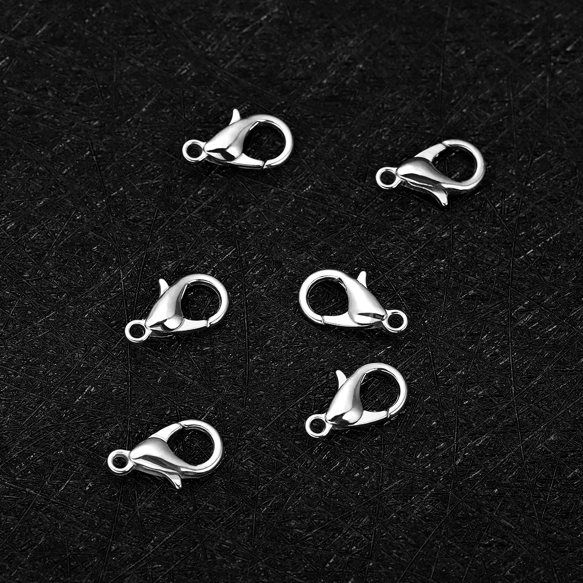 

100Pcs Curved Zinc Alloy Lobster Claw Clasps Durable Jewelry Making Supplies DIY Pendant Clasp Fastener Hook for Necklace
