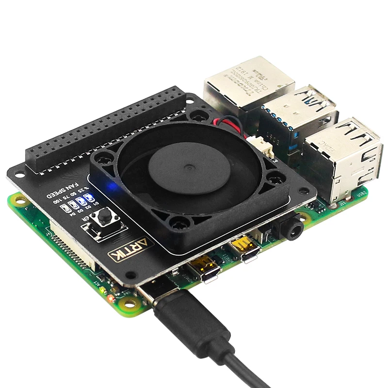 Argon FAN HAT for Raspberry Pi 4B 3B+ 3B Temperature Control Fan with Function Power Button support Argon NEO Case for Pi 4B