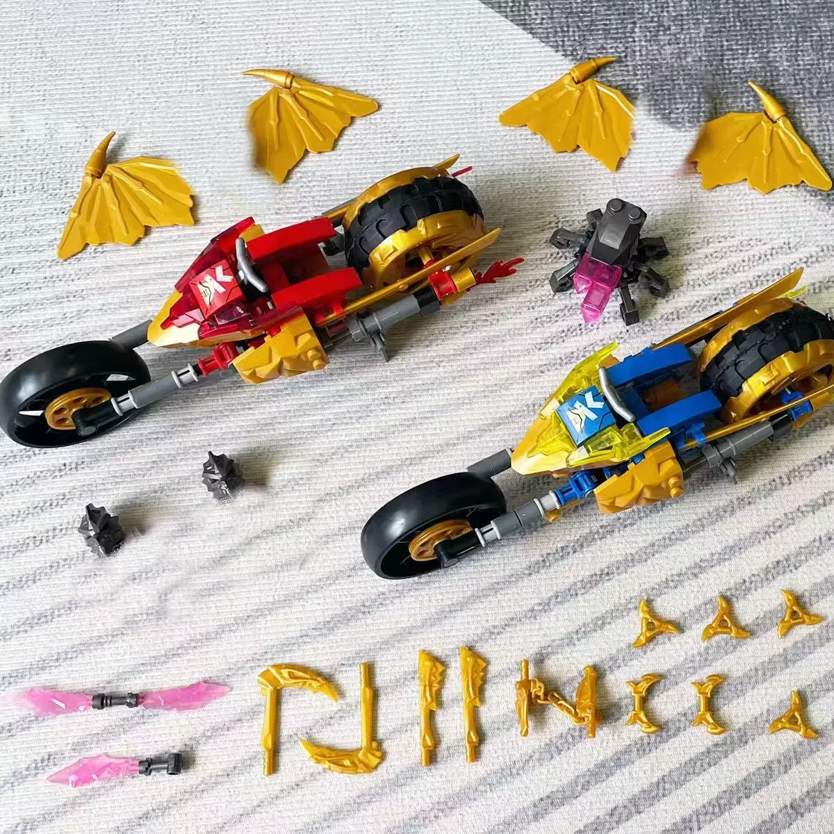 Compatible MOC Sets Ninja Series Building Blocks  Jay's and Kai's Golden Dragon Motorbikes Children's Toys Assembling Gift