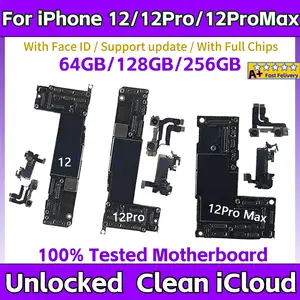Bilashmart Unlocked iPhone 12 Pro 12 Pro MAX Motherboard With Face ID Logic Board Clean iCloud Working iphone 12 board MB