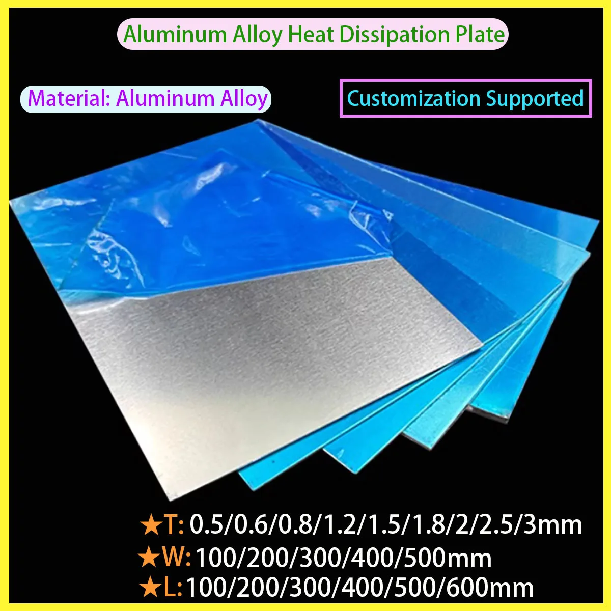 

Aluminum Flat Metal Plate 100x300mm Aluminum Plate, Thickness 0.5-3mm