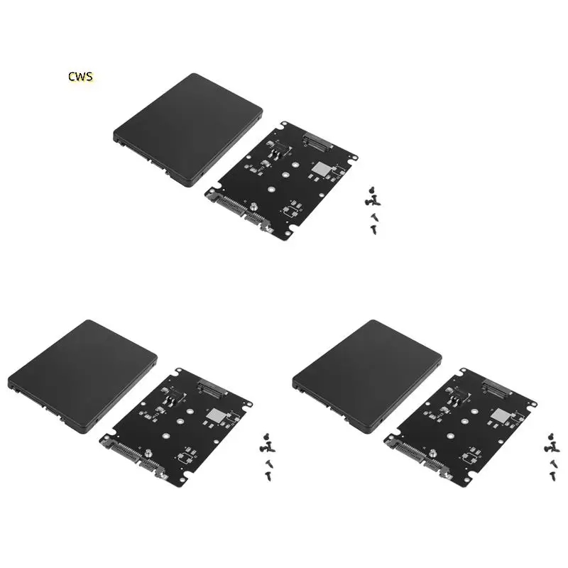 

3X Black B + M Key Socket 2 M.2 NGFF (SATA) SSD To 2.5 SATA Adapter Card With Case