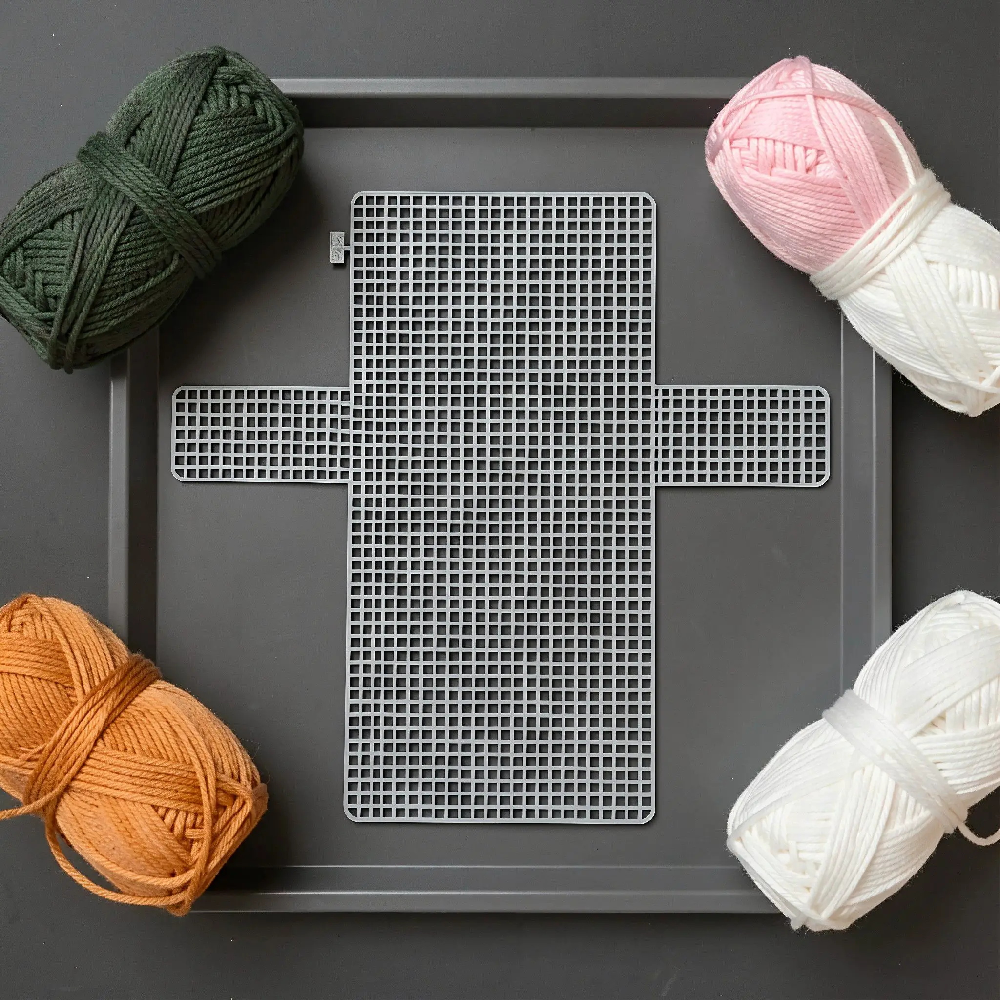 8 Pcs Hook Knitted Bag Mesh Diy Shoulder Crochet Cross Blank Canvas For Embroidery Needlepoint Handbag Making Plastic Crafts - view 6