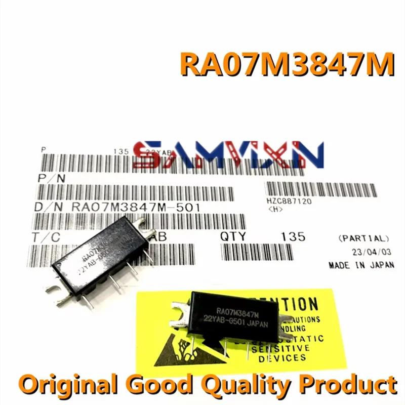 RA07M3847M (1piece) RF Amplifier, MOSFET Module, 378 to 470MHz, 7W, 7.2V, H46S package, Silicon 100% Original New In Stock