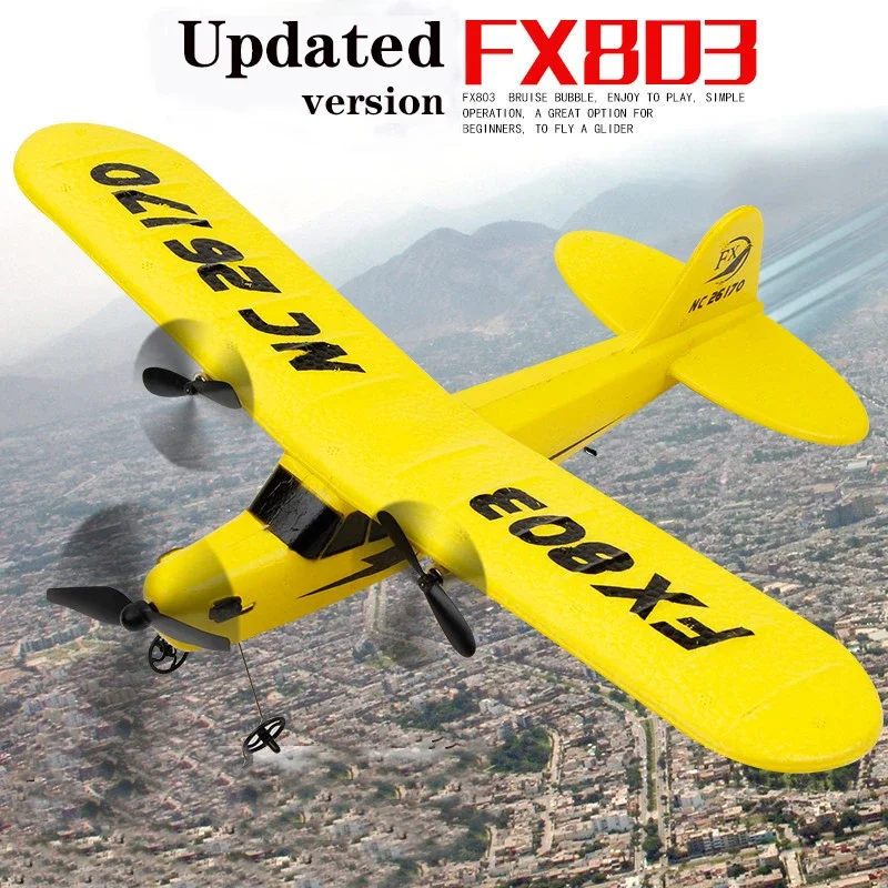 RC Planes Piper Cub J-3 Model 2.4Ghz High-tech Remote Control Outdoor Kids Toys Airplane Glider Aircraft Adults Boys Gifts FX803