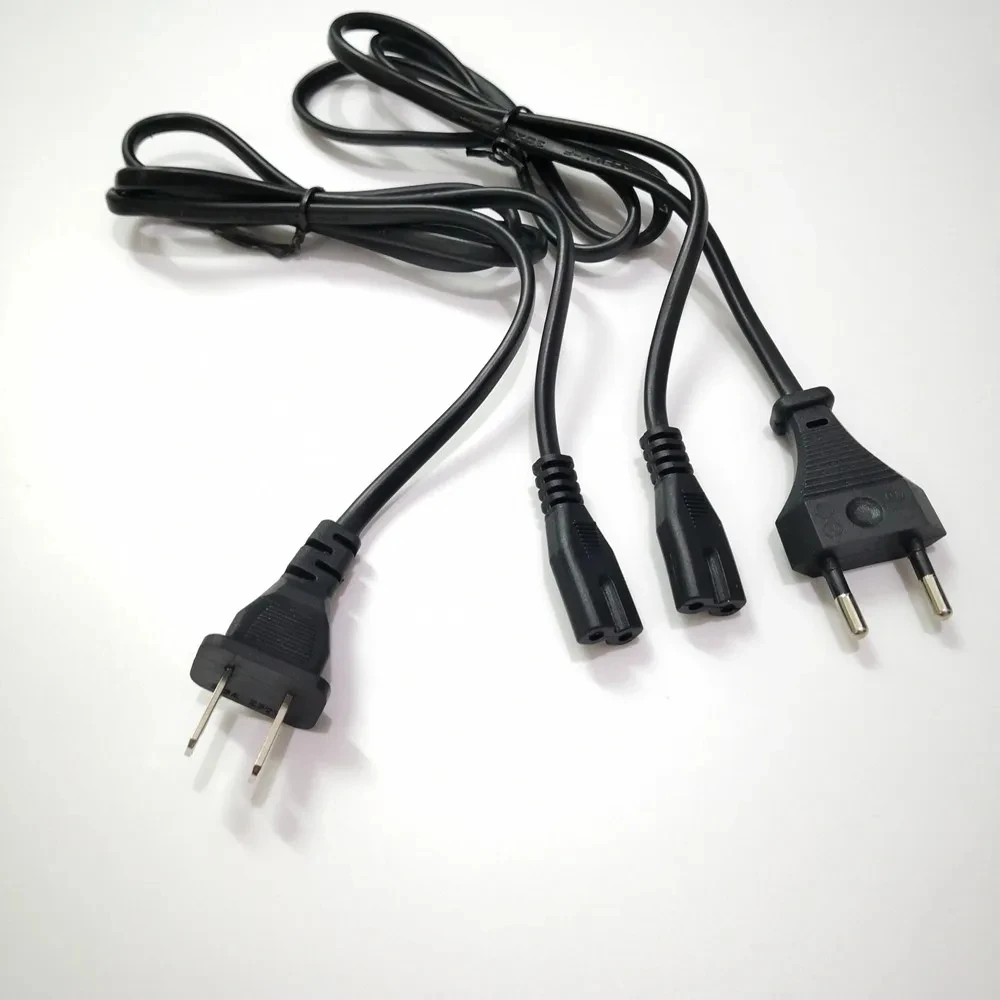 1000 قطعة كابل طاقة قياسي أوروبي أمريكي 1 متر عالمي 8 ثمانية ذيل لوحدة تحكم ألعاب PS2 PS3 PSP PSV