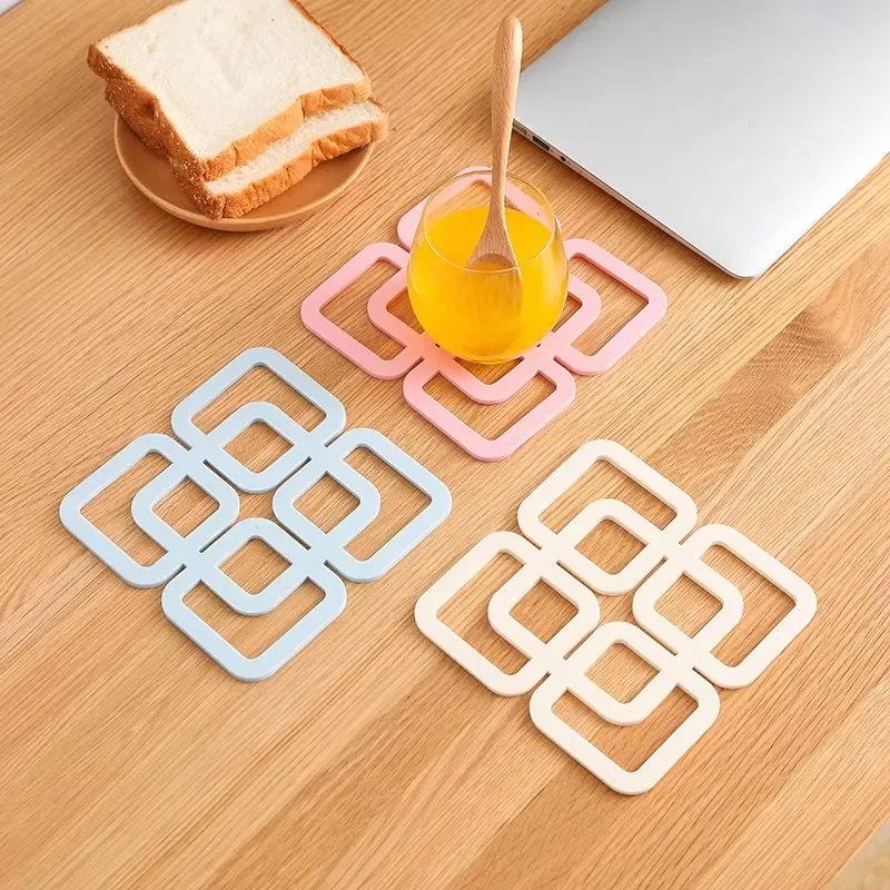 

Coasters Geometrical Heat Resistant Silicone Mat Drink Cup Non-slip Pot Holder Table Placemat Kitchen Accessories Coasters