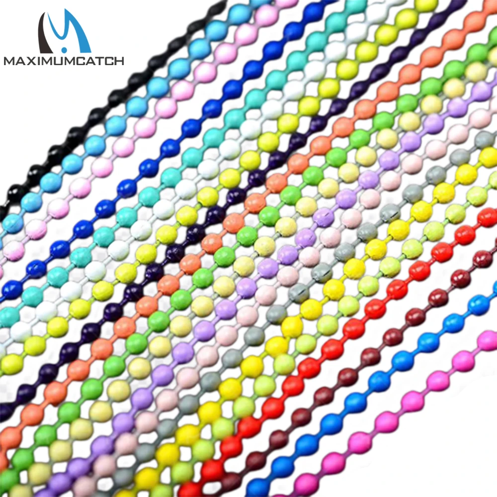 MAXCATCH Fly Tying Bead Chain Eyes 31cm Metal 3.2mm 4.1mm Fly Tying Materials for Fly Fishing Lure Making Multi Color