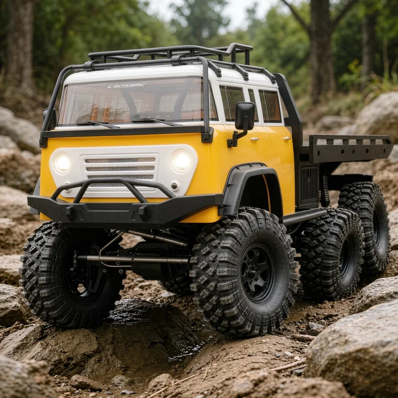 Hot 1/10 CROSSRC EMO JT6 Remote Control Simulation Climbing Off-Road Trailer Electric 6WD RC Brushed With Light High Speed Model