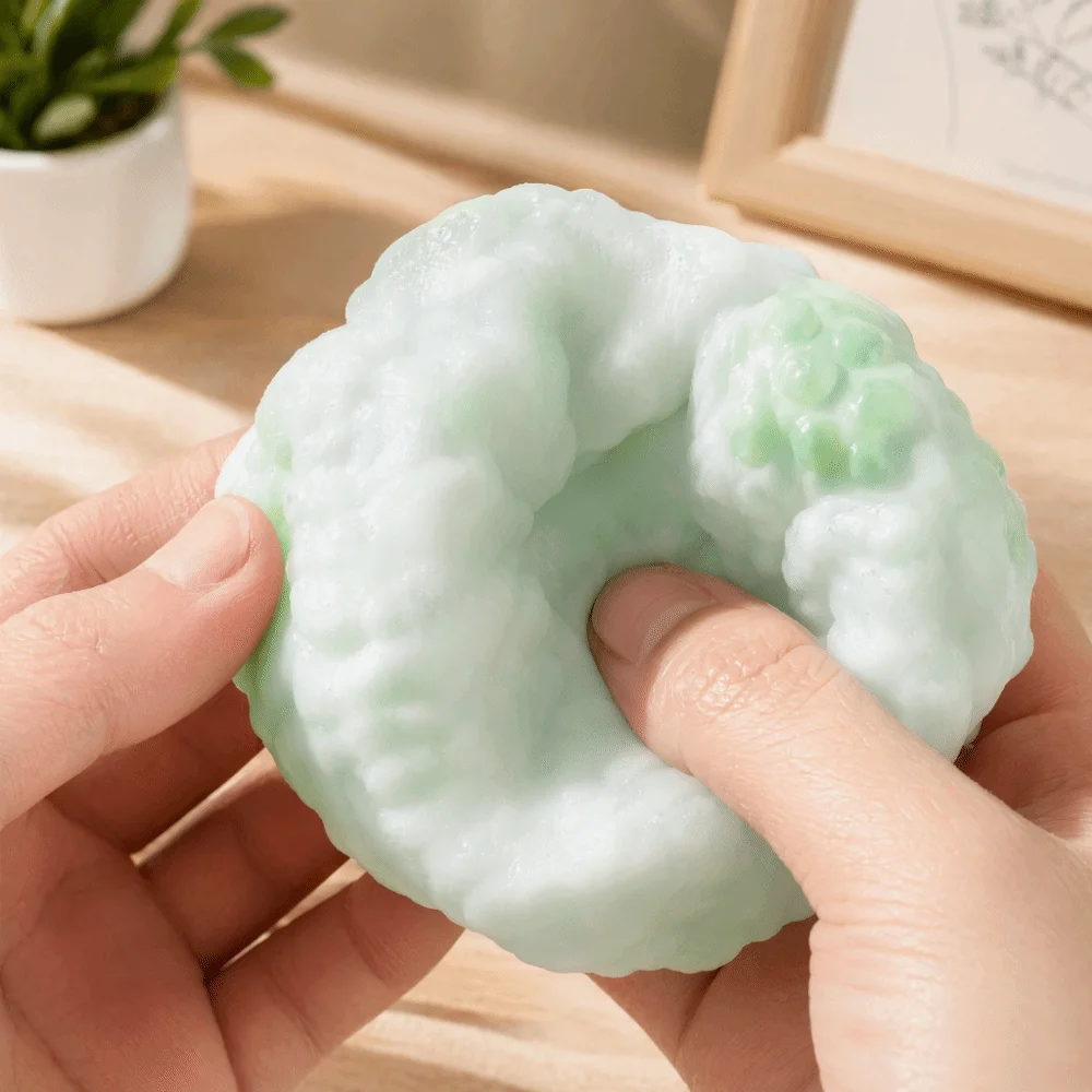Creative DIY Handmade beads Squeeze Sticky Feel Super Soft Squishy Ball Dual Texture Ultra-thin Feel Stress Relief Ball Desktop