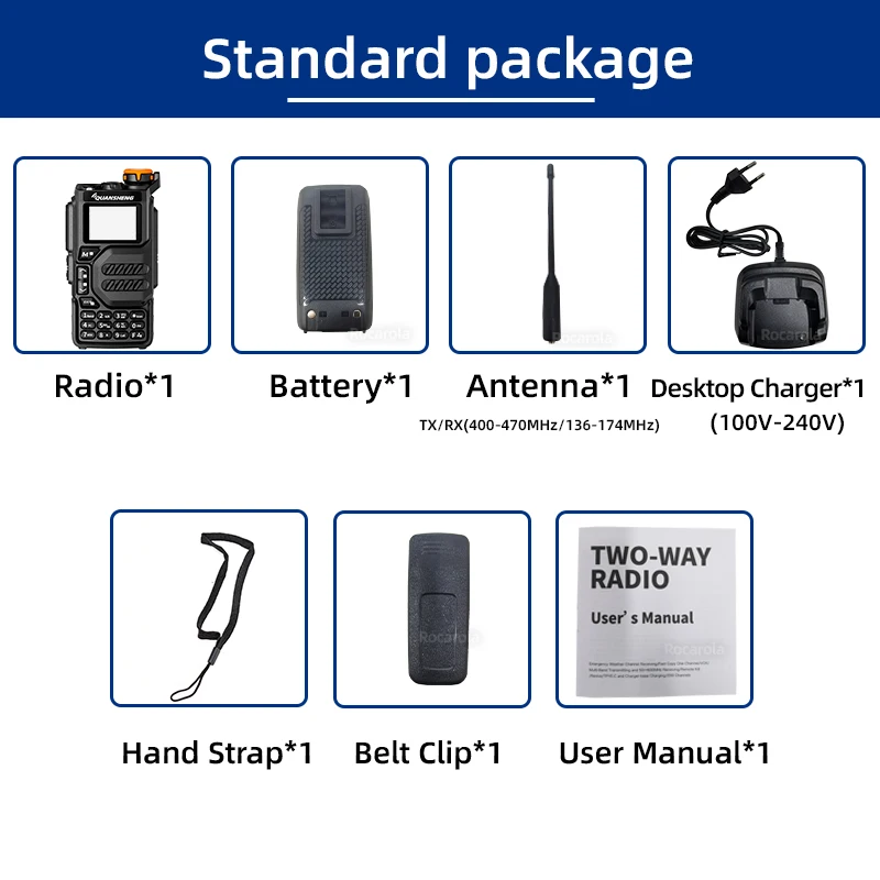 Quansheng K5 UV walkie talkie Radio AM FM สองทางวิทยุ commutator Station ชุดไร้สายสมัครเล่นตัวรับสัญญาณระยะไกล
