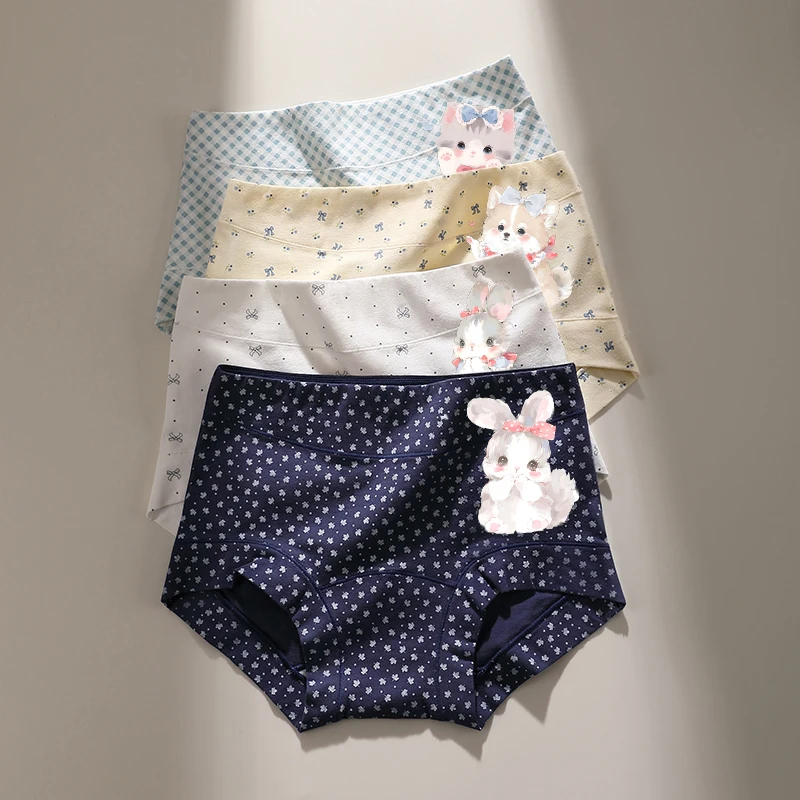 

Retro High Shims Panties Breathable Cartoon Underpants Women Women's Lingerie Underwear Lady Plus Size Panties Sexy Briefs