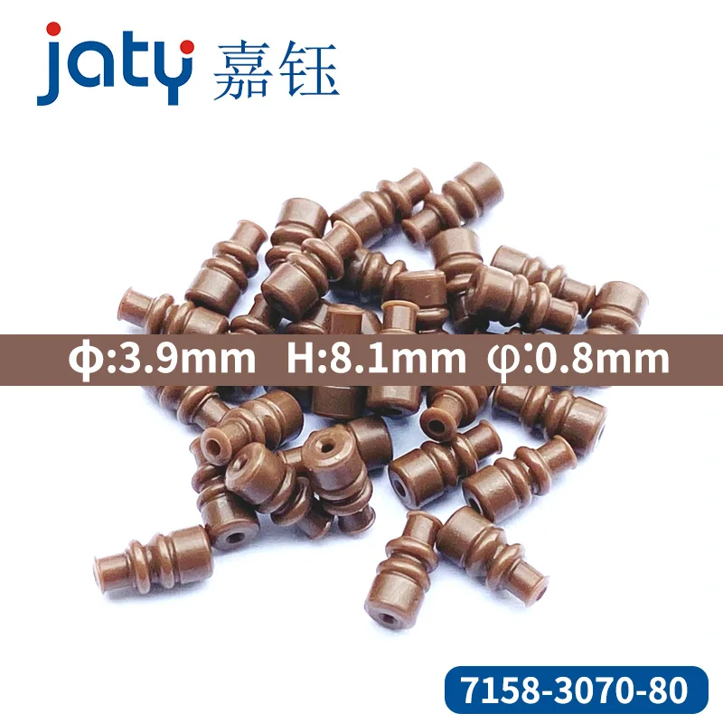 100/500/1000pcs 7158-3070-80   Jiayu YAZAKI Connector Waterproof Plug, Cavity Seal, 3.9*8.1*0.8 Mm Waterproof Plugging