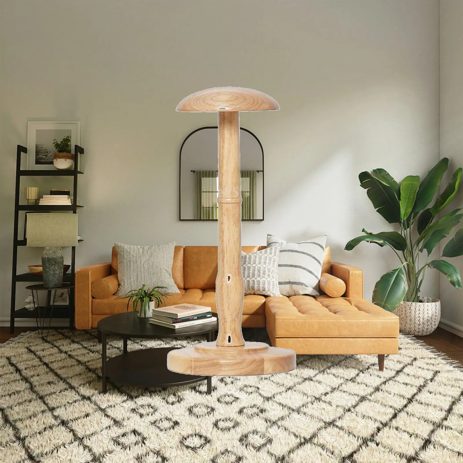Solid Wood Hat Display Stand Tabletop Mannequin Head for Hat Storage and Boutique Display Holder