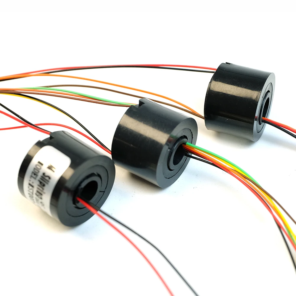 2/4/6 Channel Slip Ring with Hole Dia.7mm 1.5A Electric Slip Ring Hollow Shaft for PTZ Dining Table Rotor Camera Gimbal