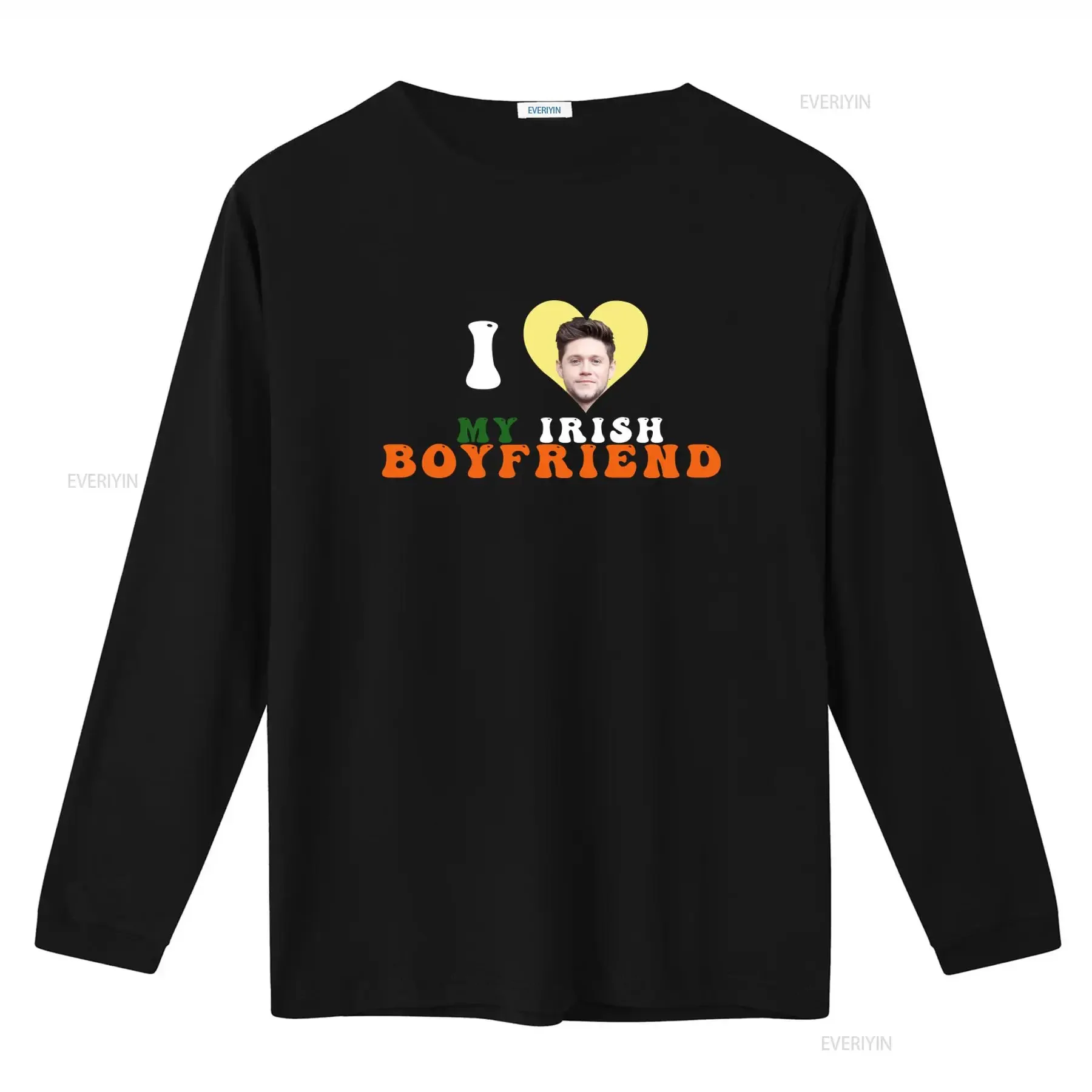 Stylish I Love My Irish Boyfriend Niall Horan Print T Shirt for Fashion Forward Fans vintage Washed Breathable