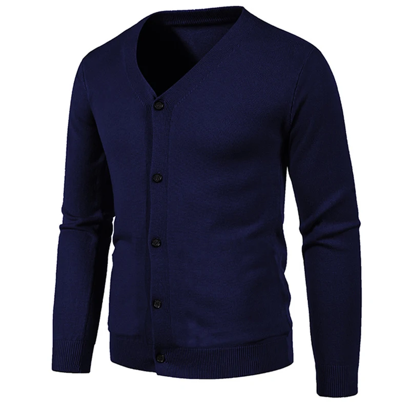 

Autumn and Winter Men's Casual Business Cardigan Slim Fit V-neck Sweater