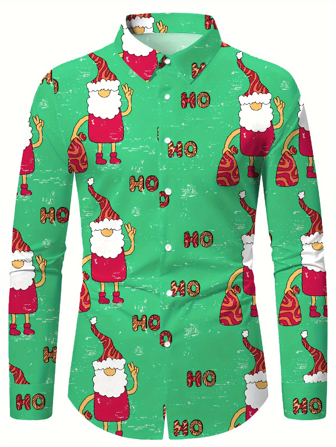 

2024 New 3D Printed Santa Claus Print Men's Shirt Fashion Christmas Dress Style High End Shirt Loose Comfortable Long Sleeves