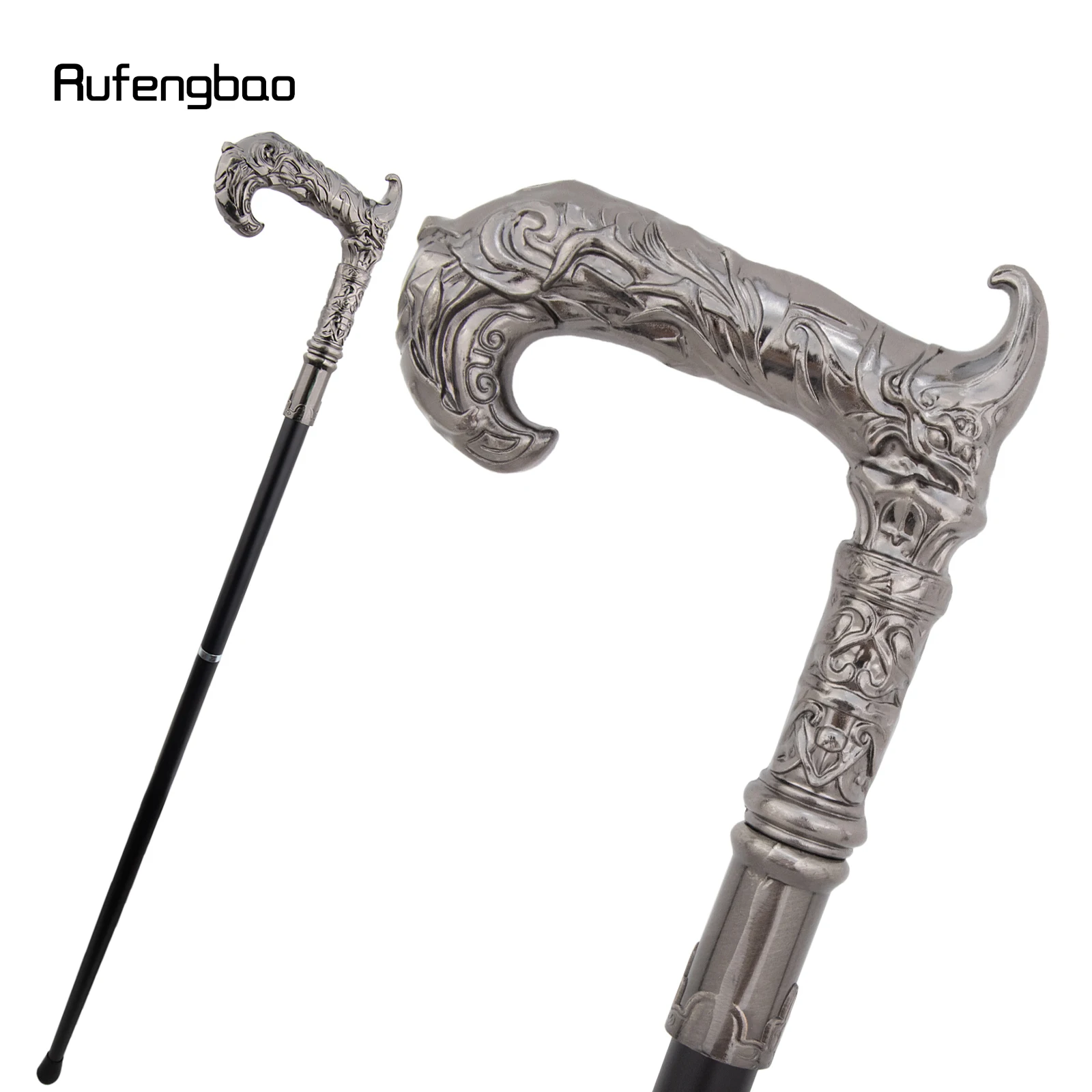 Silver Plum Blossom Flower Fashion Walking Stick Decorative Stick Cospaly Vintage Party Fashionable Walking Cane Crosier 92cm