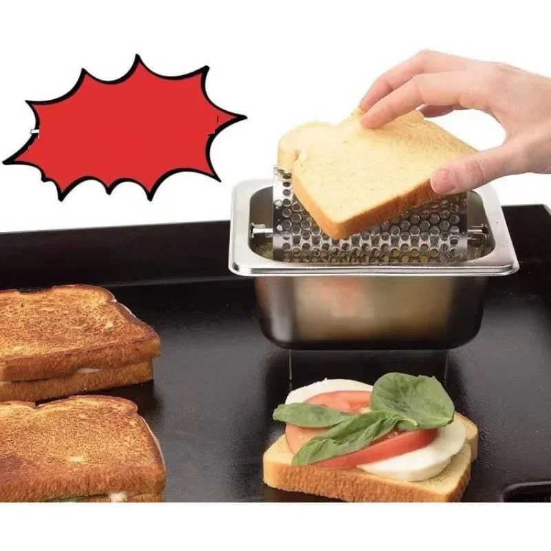 Stainless Steel Butter Roller Easy to Clean Sturdy Removable Butter Applicator for Burger Shop Outdoor Restaurant Bread