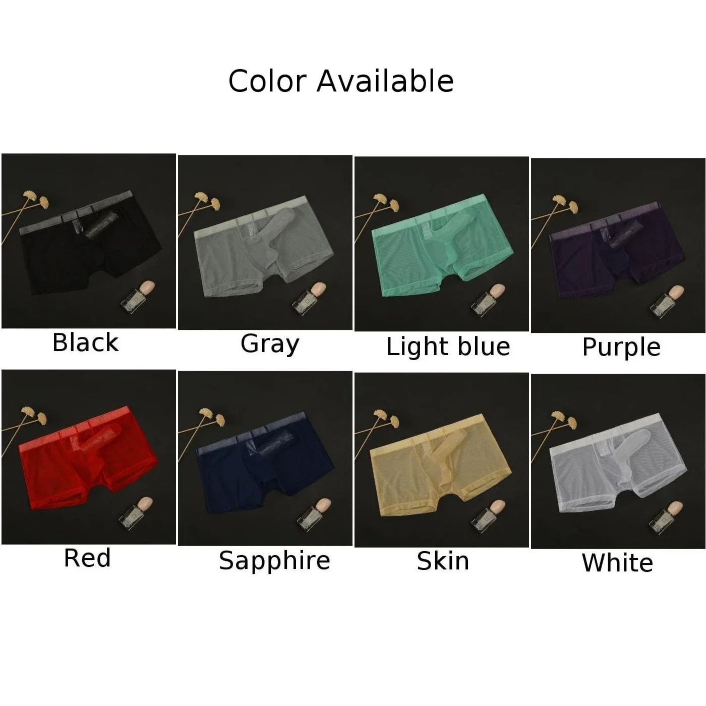 Sous-vêtements transparents à la mode pour hommes, boxer ultra-fin transparent avec un design sans couture pour un look élégant