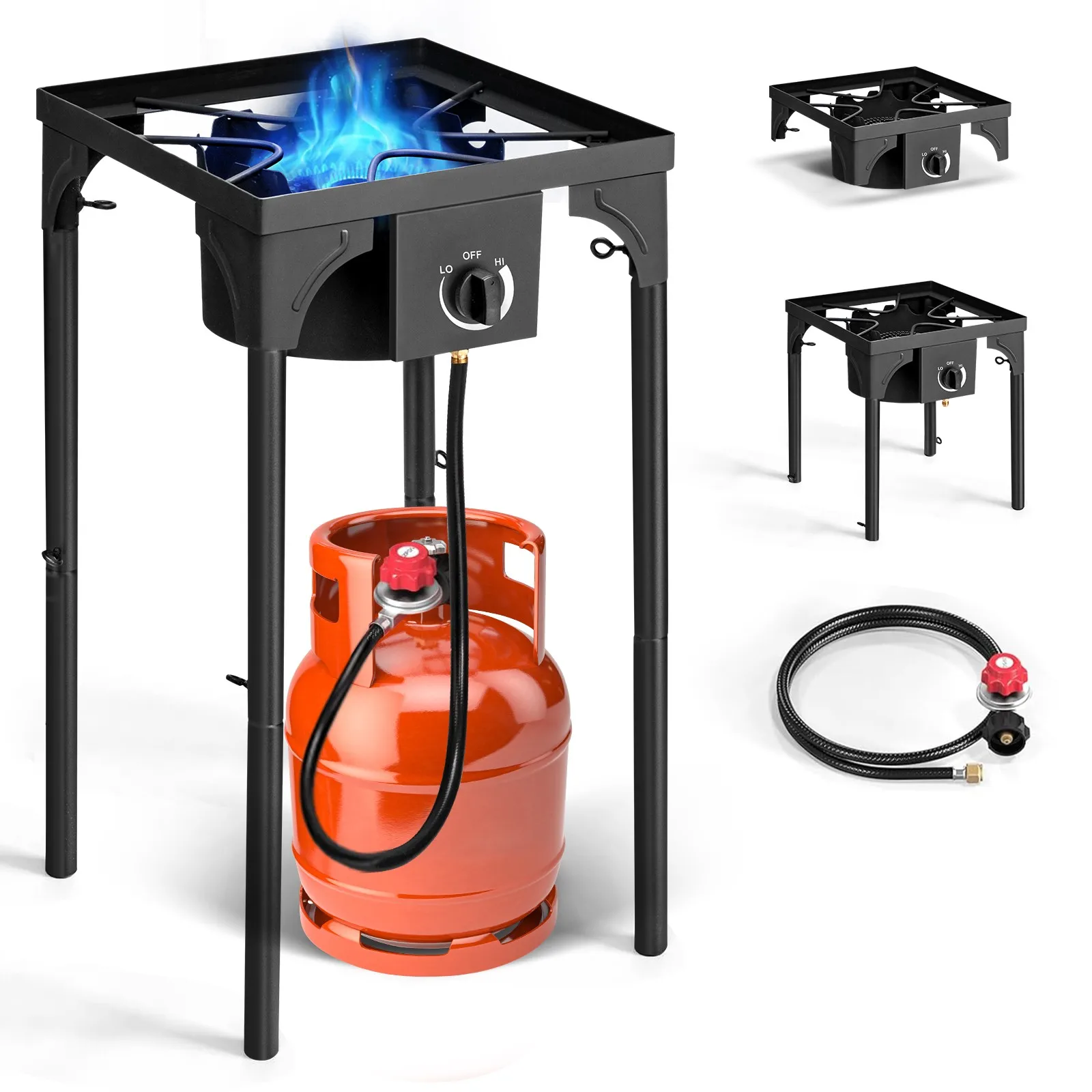 

Portable propane cooking gas triple burner outdoor camping barbecue stove cooking utensil new product