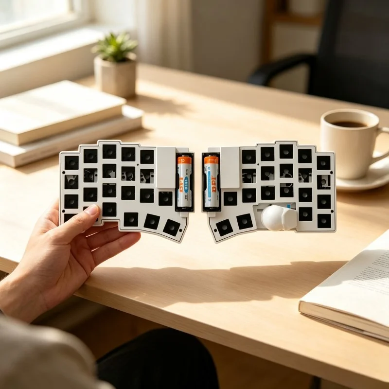 Voltball 3x5 Split Keyboard Custom Portable Wireless Bluetooth Zmk Trackball Compatibility Choc V1/v2 Aa Battery PowereHot Swap