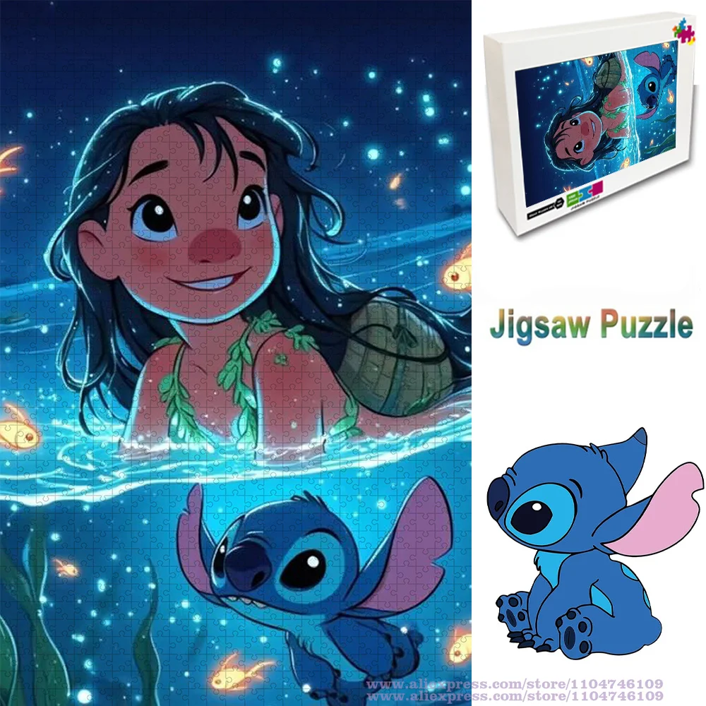 

108/200/300/500/1000/1500 шт. Дисней Аниме Лило и Стич Пазл Интеллектуальные Пазлы Унисекс Подарок На День Рождения/Рождество