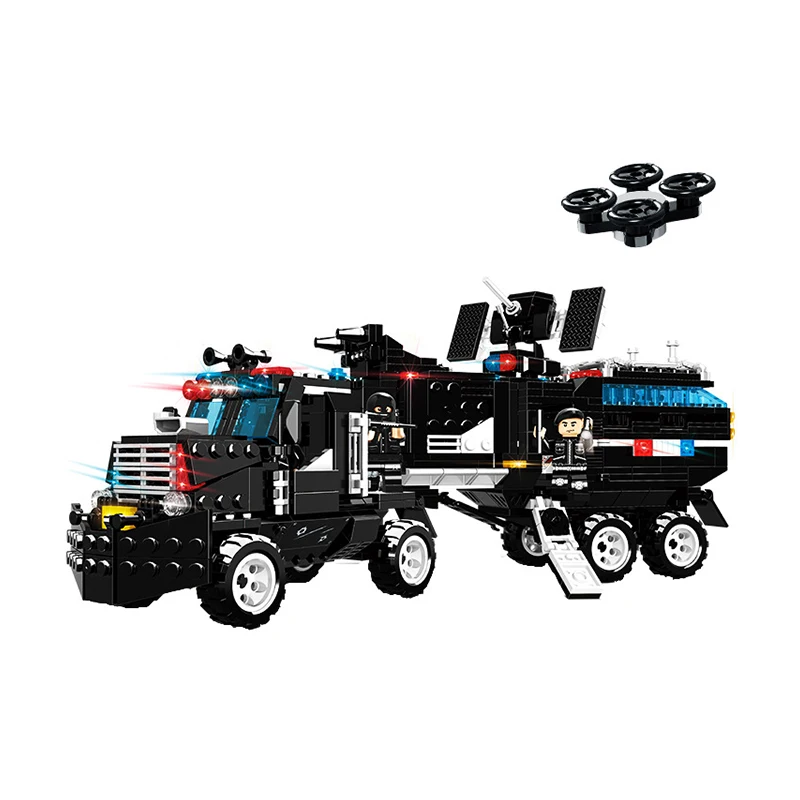 

SWAT Military Special Forces Building Blocks Police Station Bus Car HelicopterTruck Sets Arrest Patrol Army Vehicle City Bricks