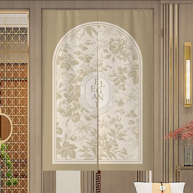 VIKAMA Elegant Floral Arch Noren Door Curtain, 6 Designs, Doorway Decor for Bedroom Living Room Kitchen