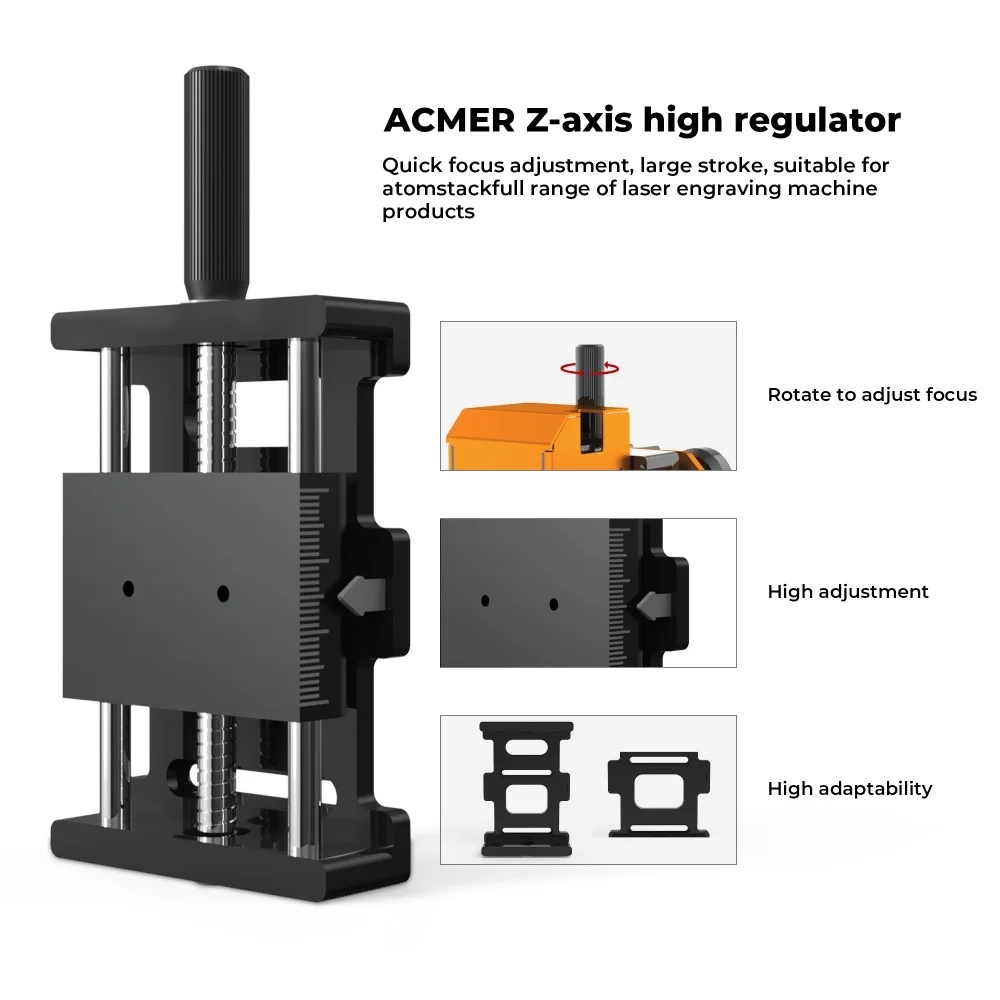 ACMER Manual Z-axis Module Sliding Lifting Device T-screw Self-locking Digital Position Counter for P1/P2/P3 Laser Engraver