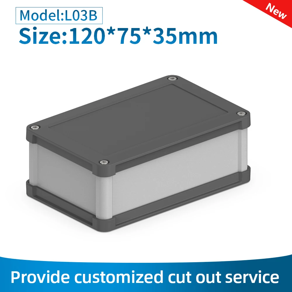 Outdoor Waterproof Electric Box IP68 Power Atlectric Mounting Housing Plastic Cover Aluminium Project Enclosure L03B 120*75mm