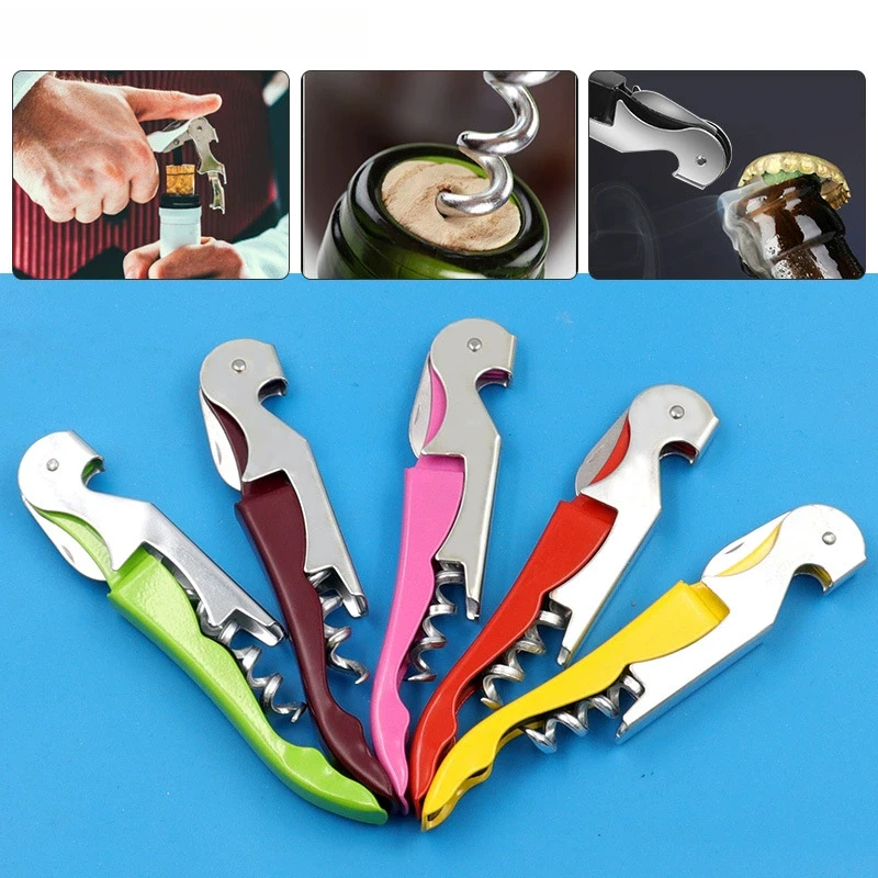 Customizable LOGO Stainless Steel Wine Knife Bottle Opener Personalize Corkscrew Multifunctional Beer Wine Metal Opening Tool