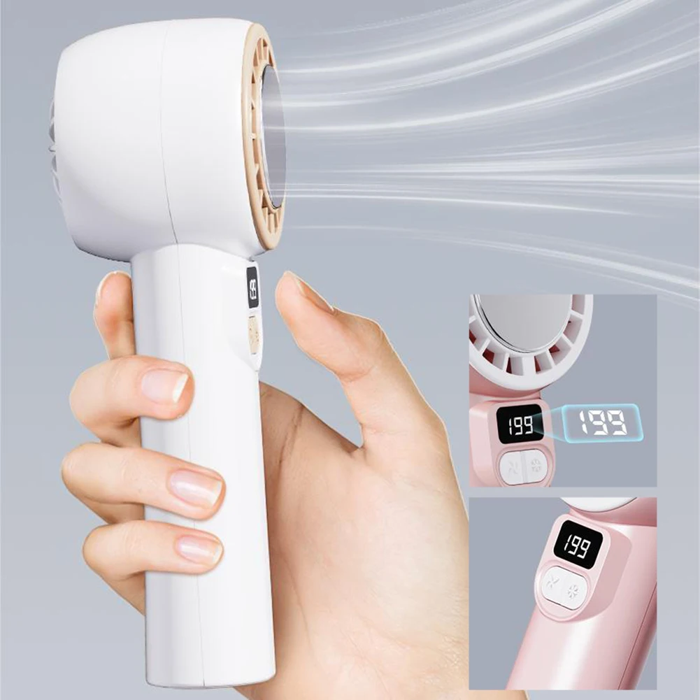 Портативный ручной вентилятор, 4 шт., 199 передач, скорость ветра ​ ​ Регулируемый охлаждающий настольный вентилятор с цифровым дисплеем и портативным воздушным охлаждением