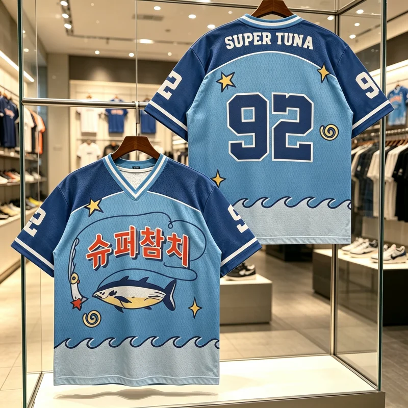 2026 Sommer Neu Supertuna Blau Mode Fußballtrikot Musik Herren Damen Kurzarm T-Shirt Streetwear Top Familie Kinder Tees