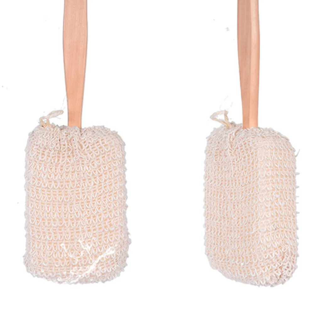 

2Pcs Bamboo Bath Brush Long Handle Exfoliating Back Scrubber for Shower and Body Cleaning Soft Skin Massage Body Brush