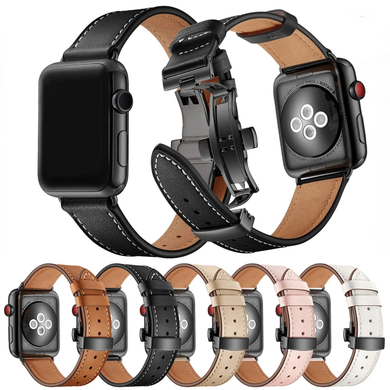 

Leather Strap for Apple Watch Ultra2 49mm 9 8 7 45mm 41mm Men/women Bracelet Band for IWatch 6 5 4 SE 44mm 40mm 3 42mm 38mm Belt