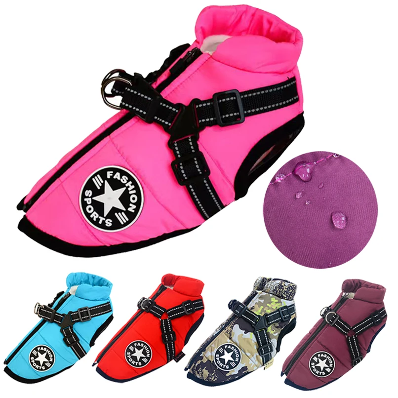 

Зимняя теплая куртка-пальто для собак со светоотражающими элементами, одежда для щенков и маленьких/средних собак, наряд для чихуахуа, французского бульдога, мопса