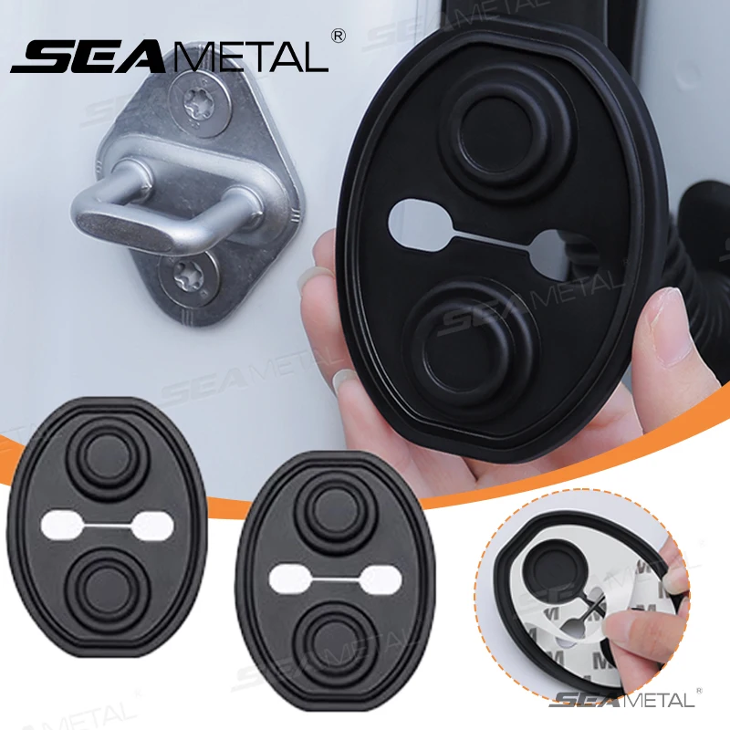 4Pcs Upgrade Car Door Closing Shockproof Silicone Cushion Mute Shock Absorber Protective Covers Car Door Latch Accessories