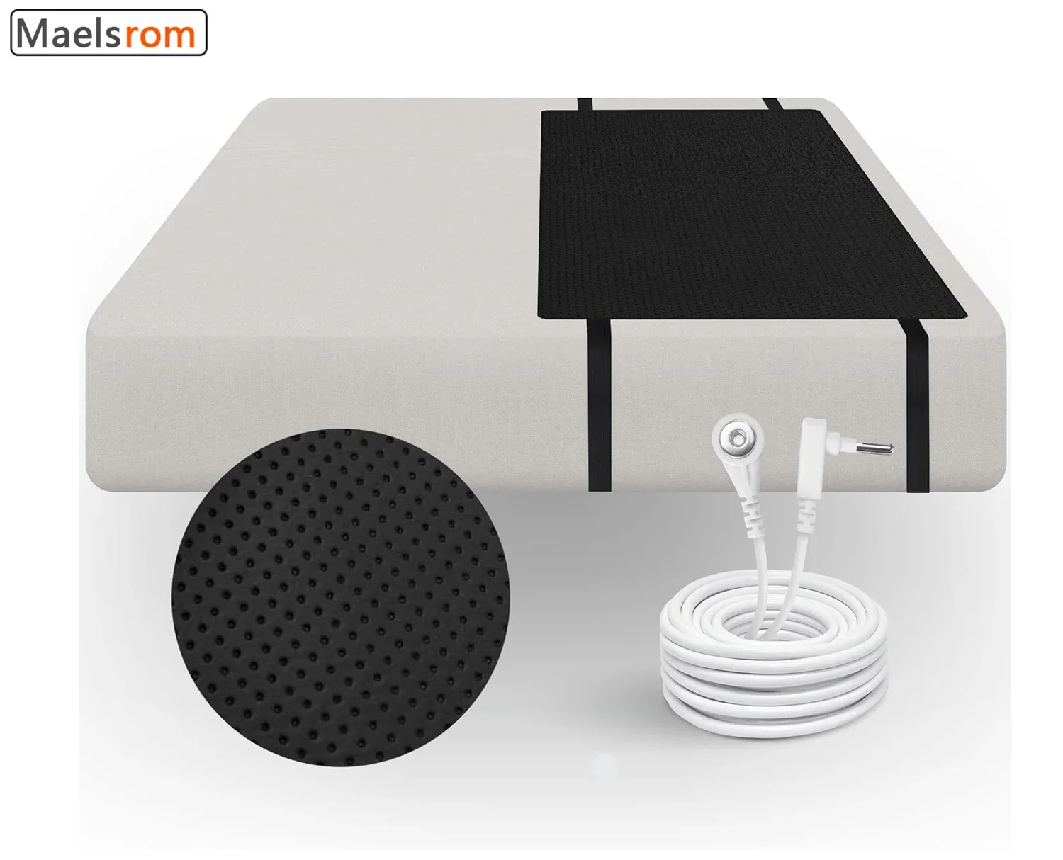

Grounding Mat for Bed - Twin Size Conductive Mattress Cover with Carbon Layer & Vegan Leather, Earthing Pad for Better Sleep, Pa