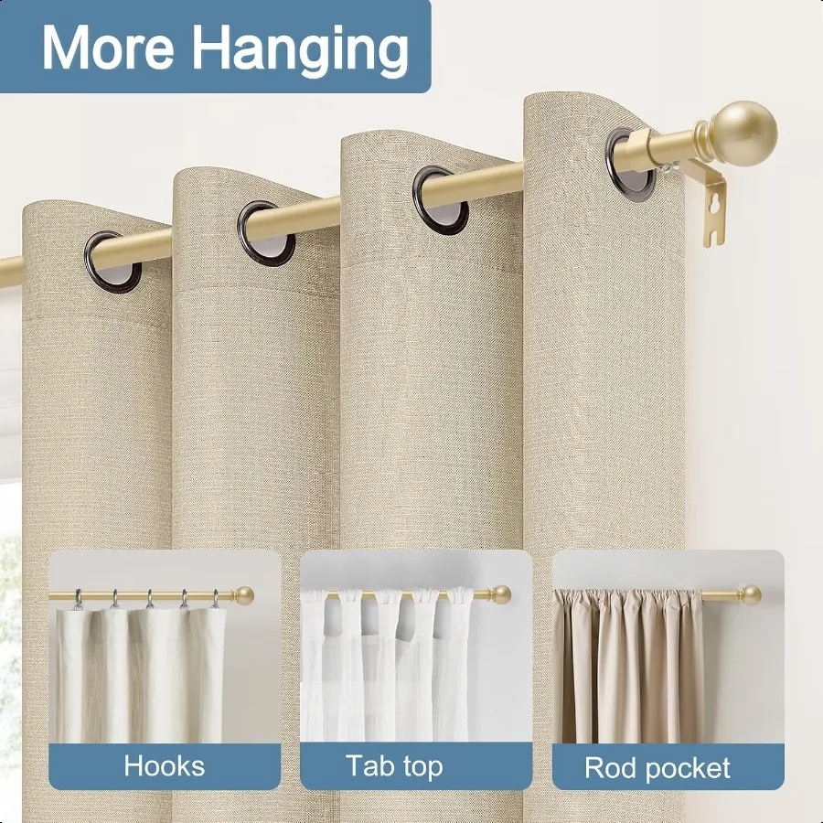 Hastes de cortina douradas para janelas 28 a 48 polegadas 5 8 polegadas de diâmetro haste de cortina de comprimento ajustável haste de cortina resistente de aço inoxidável